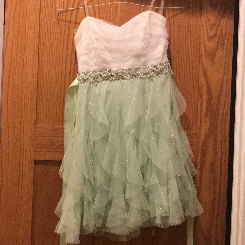Mint green homecoming dress